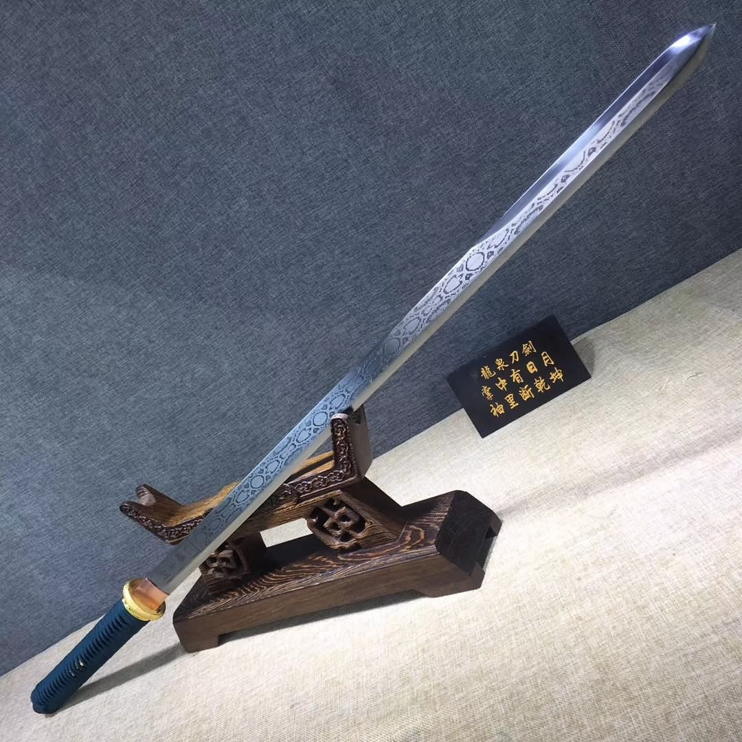 Tang jian sword,High carbon steel etch blade,Wood scabbard - Chinese sword shop