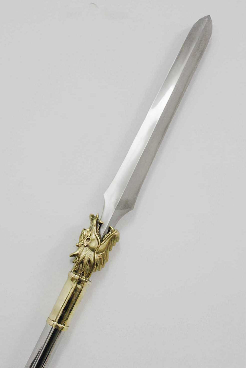 China dragon spear,Liuhe Pike,Stainless steel spearhead,Length 82 inch - Chinese sword shop
