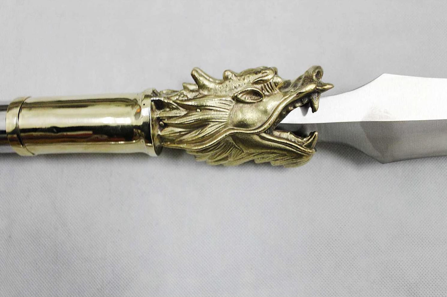 China dragon spear,Liuhe Pike,Stainless steel spearhead,Length 82 inch - Chinese sword shop