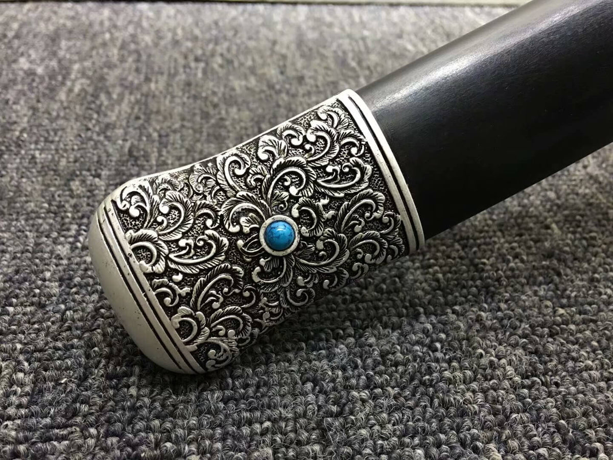 Jinlan jian,High carbon steel hollow blade,Alloy fittings,Black wood - Chinese sword shop