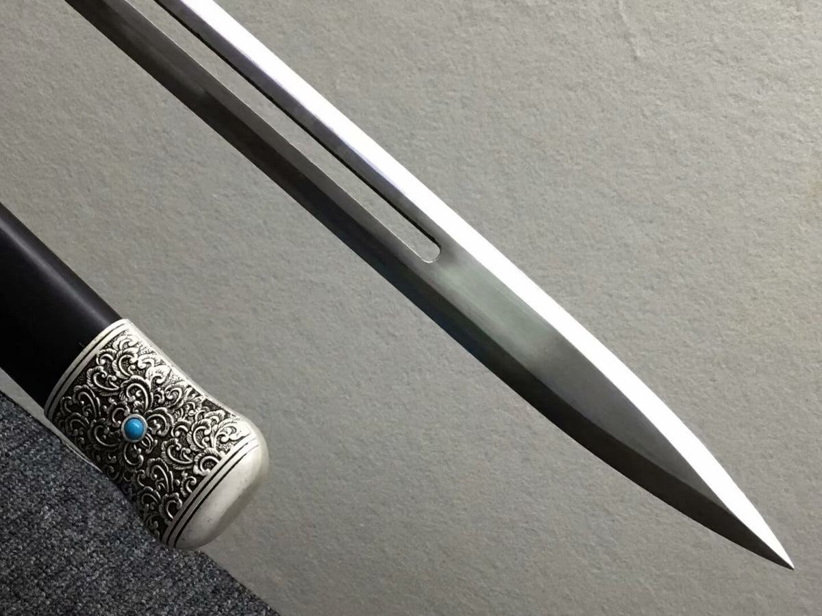 Jinlan jian,High carbon steel hollow blade,Alloy fittings,Black wood - Chinese sword shop