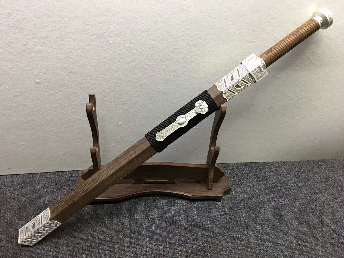 Ruyi jian,Handmade,High carbon steel red blade,Rosewood,Alloy - Chinese sword shop