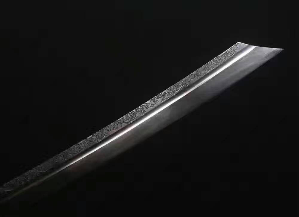 Hacking knife,Broadsword,High speed steel,Leather scabbard - Chinese sword shop