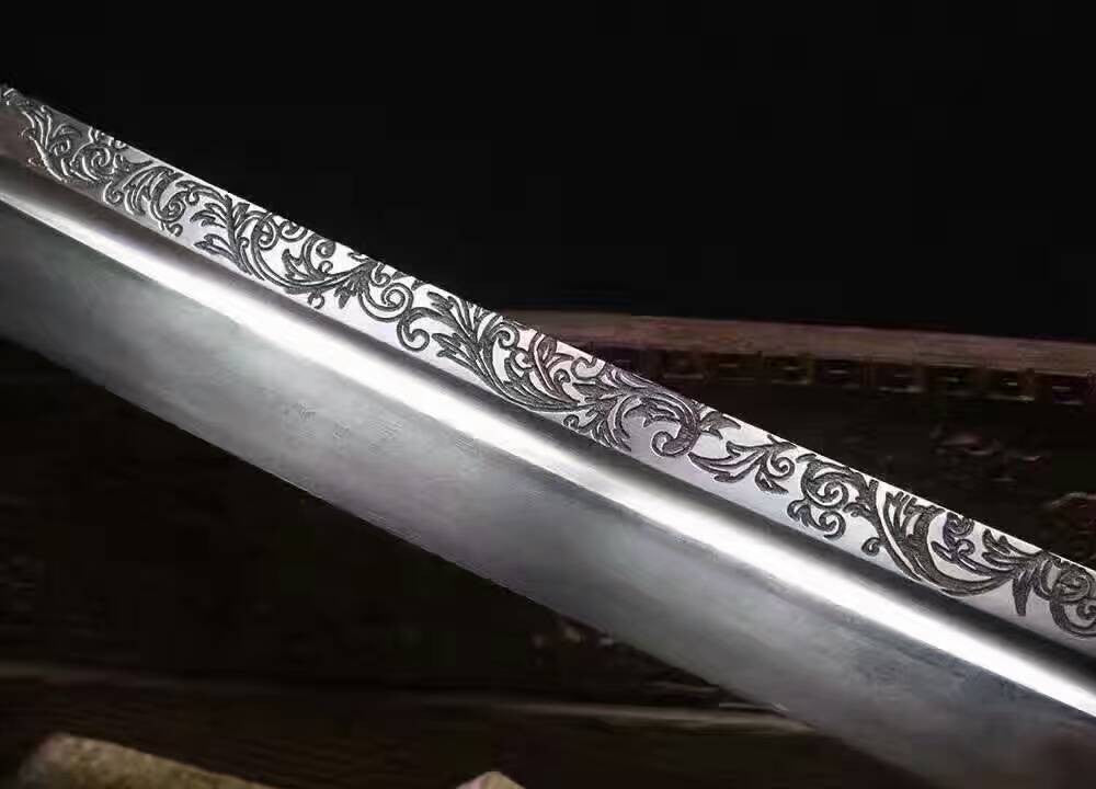 Hacking knife,Broadsword,High speed steel,Leather scabbard - Chinese sword shop