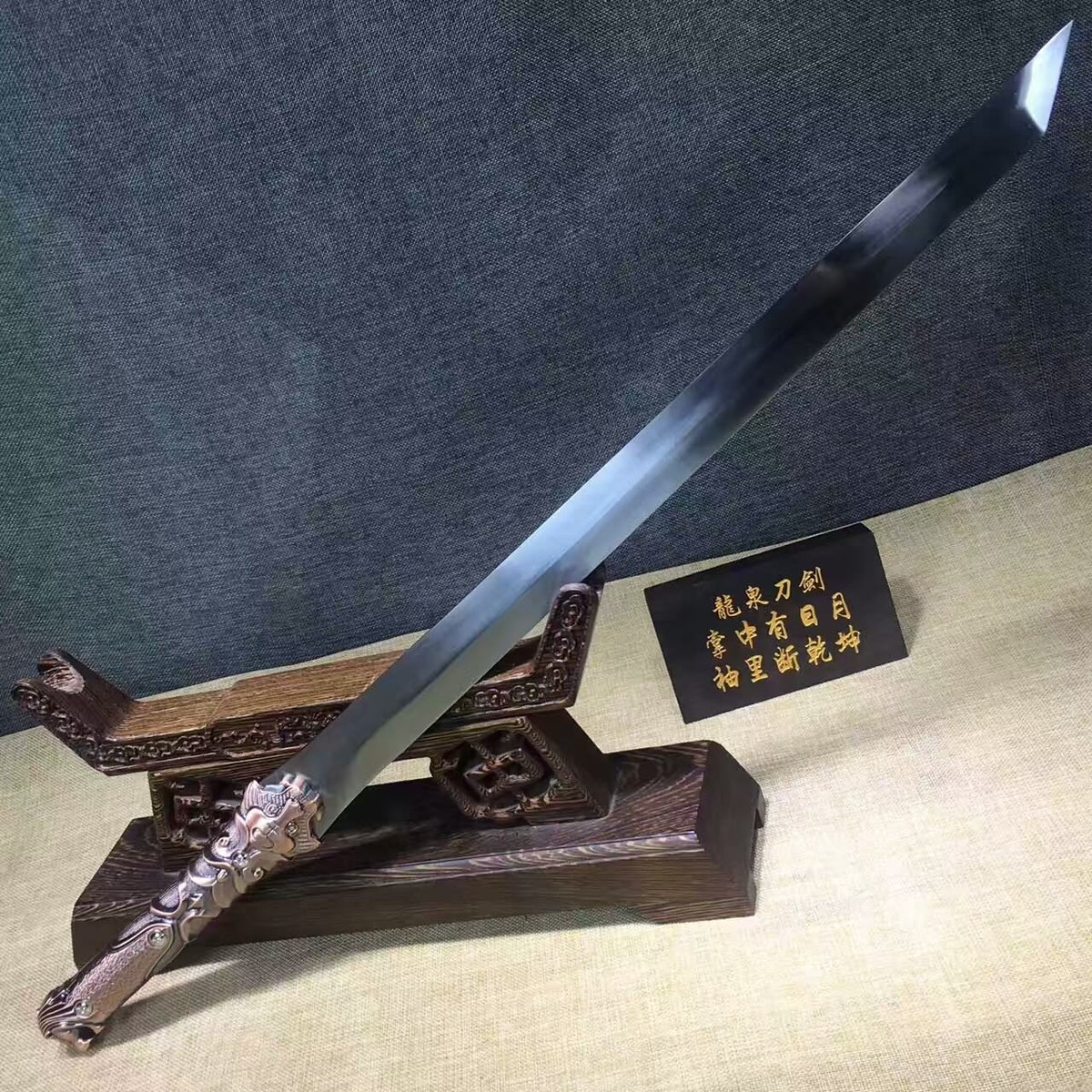 Tang dao(High Manganese steel blade,Leather,Alloy handle)Length 27" - Chinese sword shop