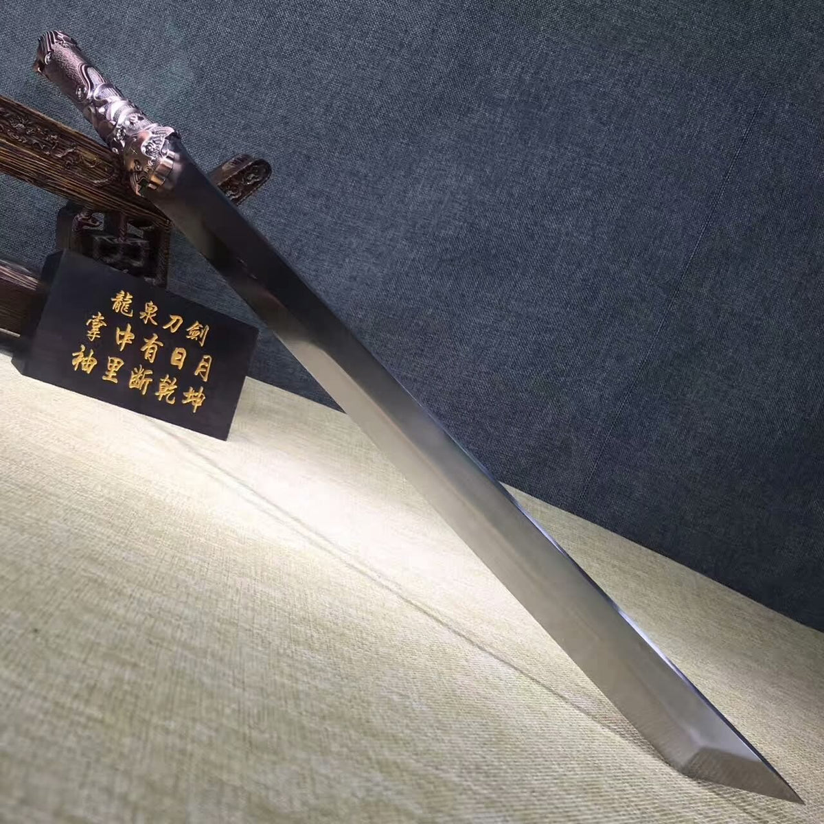 Tang dao(High Manganese steel blade,Leather,Alloy handle)Length 27" - Chinese sword shop