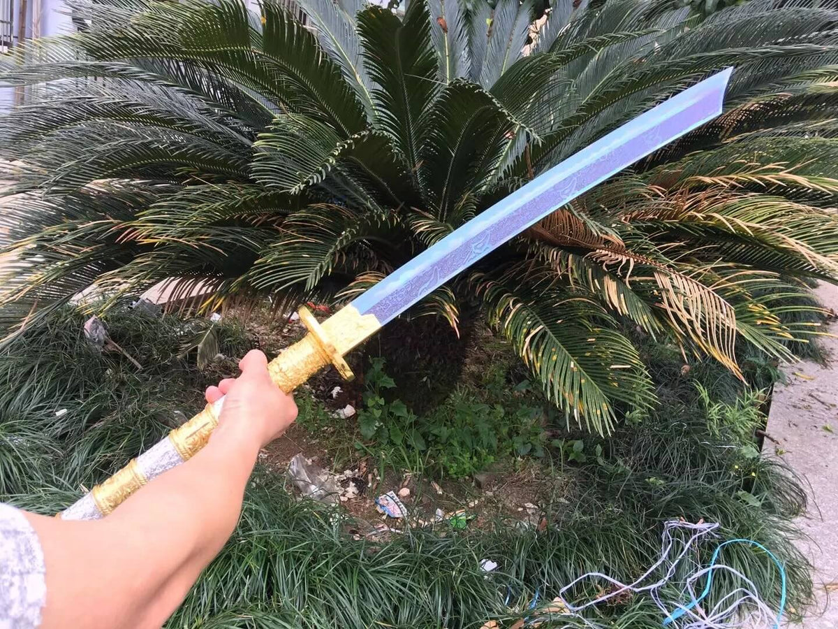 Kangxi baodao,High carbon steel blue blade,Alloy fitting - Chinese sword shop