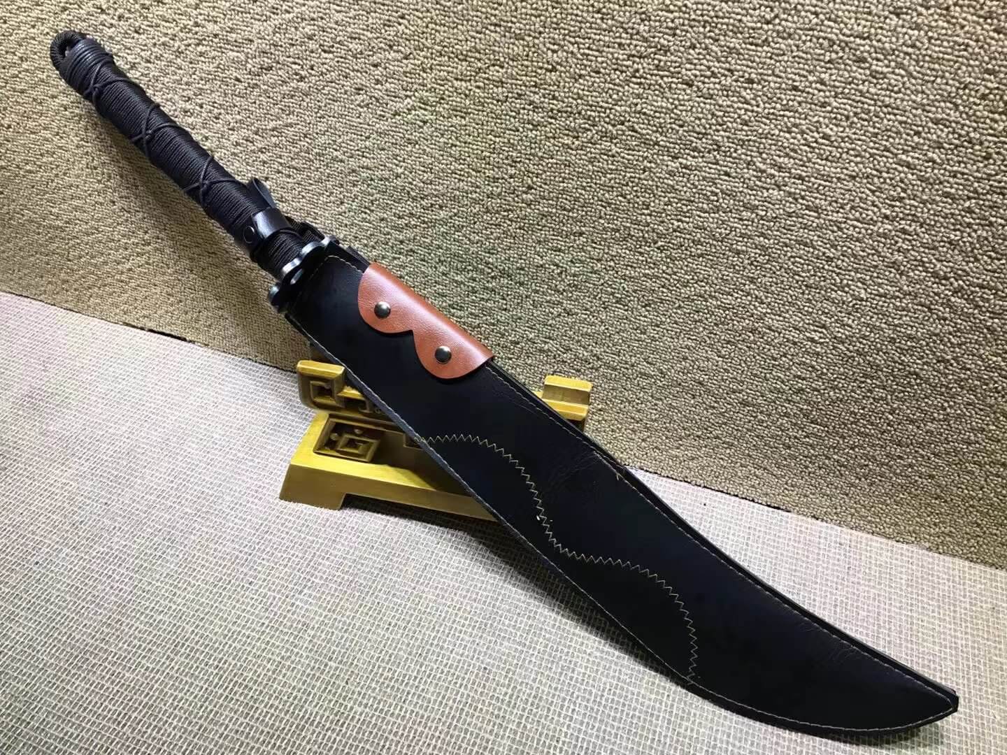 Hunting knife,High carbon steel etching blade,Leather scabbard - Chinese sword shop