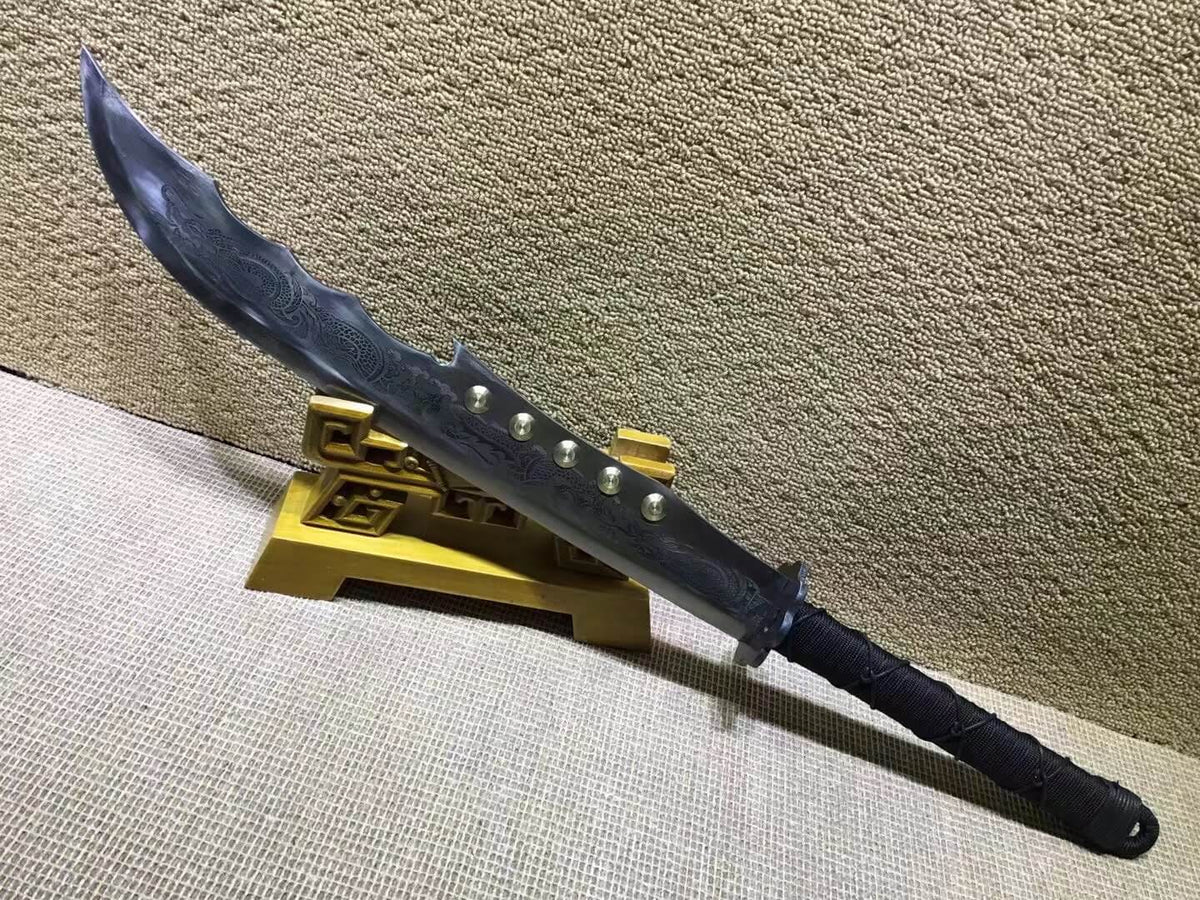 Hunting knife,High carbon steel etching blade,Leather scabbard - Chinese sword shop