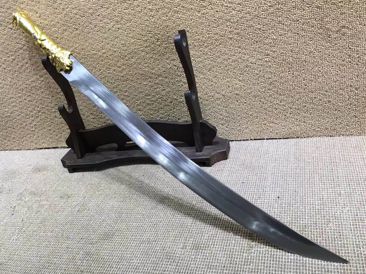 Hunting knife,High carbon steel,Brown scabbard,Alloy fitting,Length 31 inch - Chinese sword shop