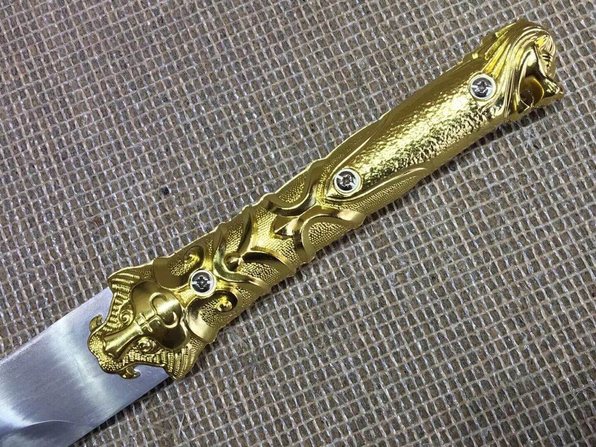 Hunting knife,High carbon steel,Brown scabbard,Alloy fitting,Length 31 inch - Chinese sword shop