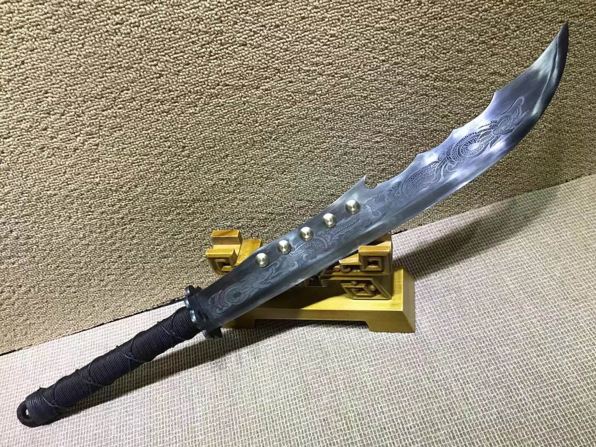 Hunting knife,High carbon steel etching blade,Leather scabbard - Chinese sword shop