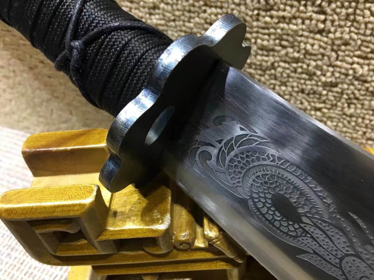 Hunting knife,High carbon steel etching blade,Leather scabbard - Chinese sword shop