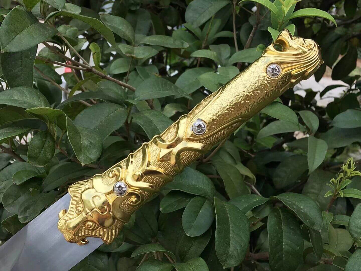 Hunting knife,High carbon steel,Brown scabbard,Alloy fitting,Length 31 inch - Chinese sword shop