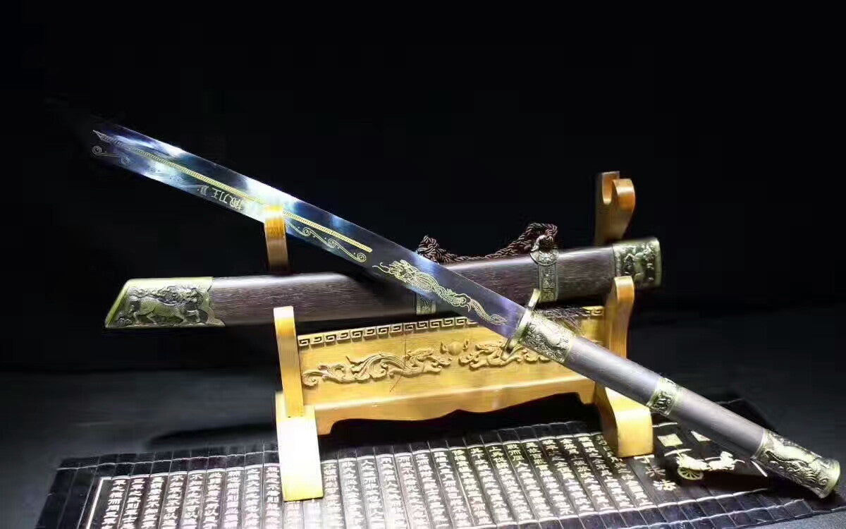 Kangxi dao,Saber,High carbon steel blue blade,Rosewood,Alloy fittings - Chinese sword shop