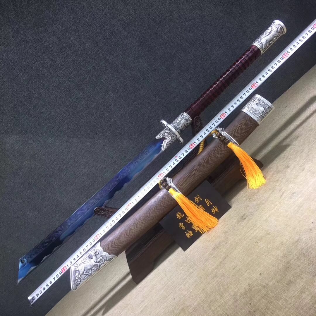 Kangxi baodao,High carbon steel etch blade,Alloy fittings,Rosewood scabbard - Chinese sword shop