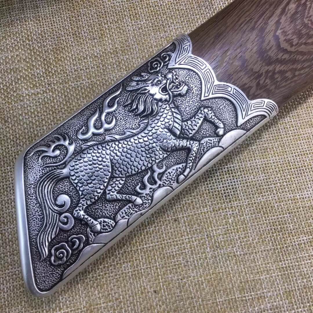 Kangxi baodao,High carbon steel etch blade,Alloy fittings,Rosewood scabbard - Chinese sword shop