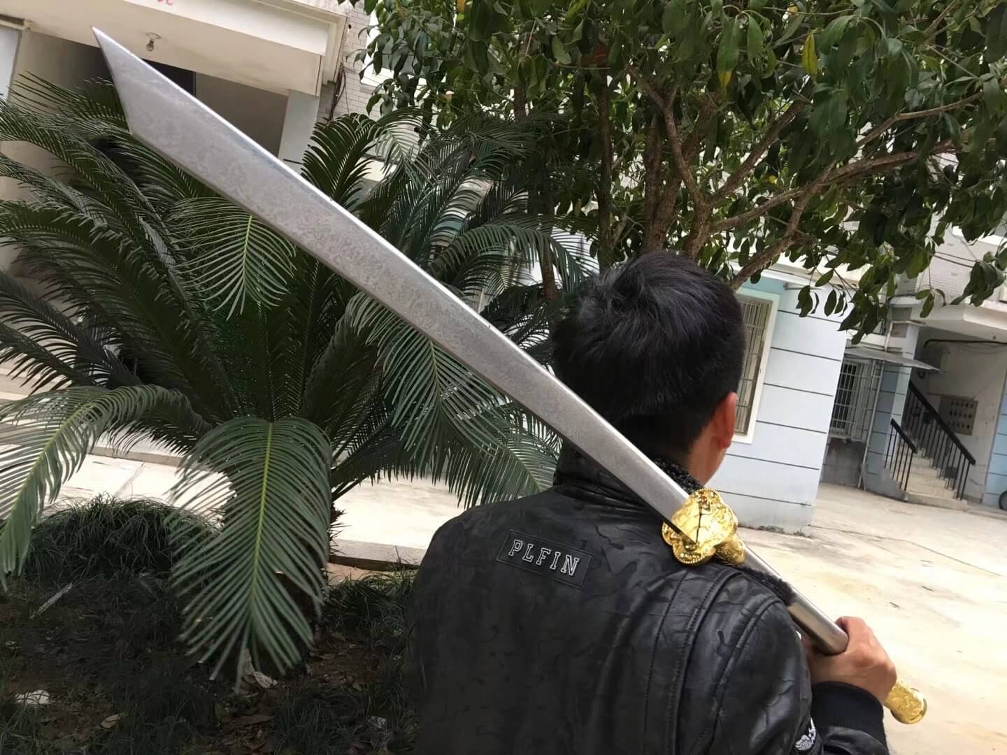 Kangxi sword,Damascus steel blade,Alloy fittings,Stainless steel handle - Chinese sword shop