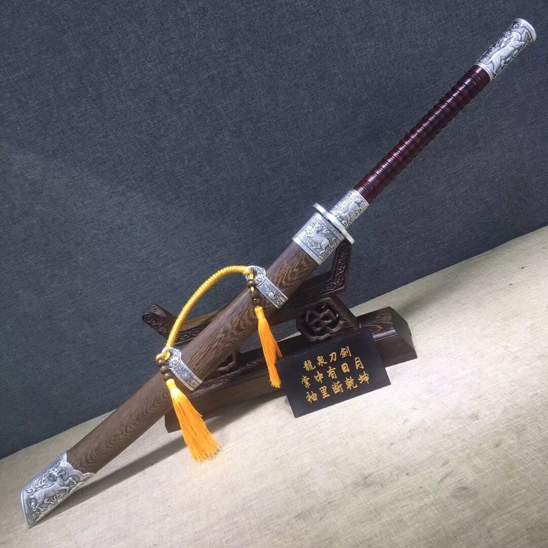 Kangxi baodao,High carbon steel etch blade,Alloy fittings,Rosewood scabbard - Chinese sword shop