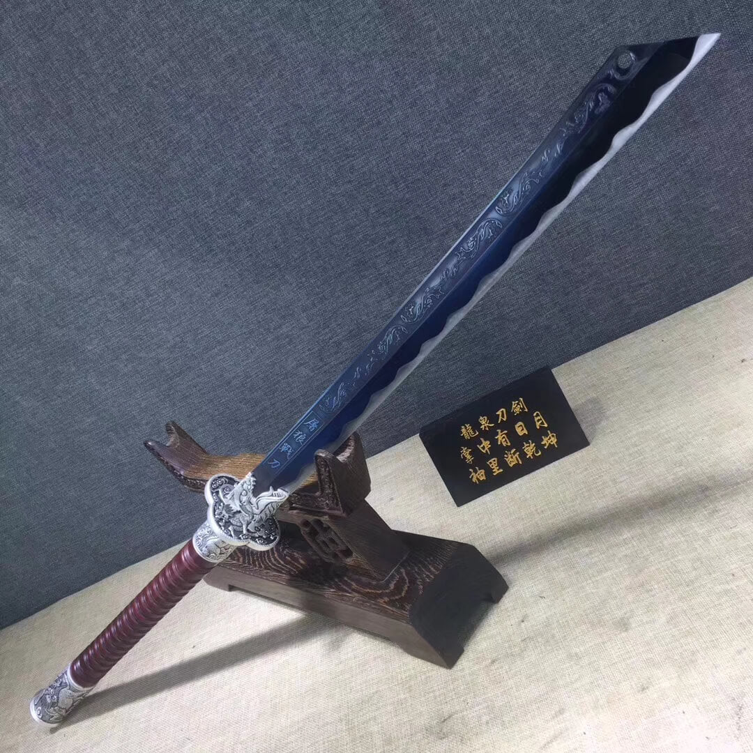 Kangxi baodao,High carbon steel etch blade,Alloy fittings,Rosewood scabbard - Chinese sword shop