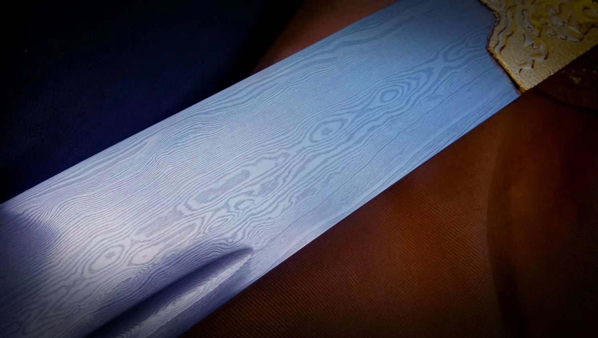 Kangxi baodao sword,Damascus steel blade,Alloy fittings - Chinese sword shop
