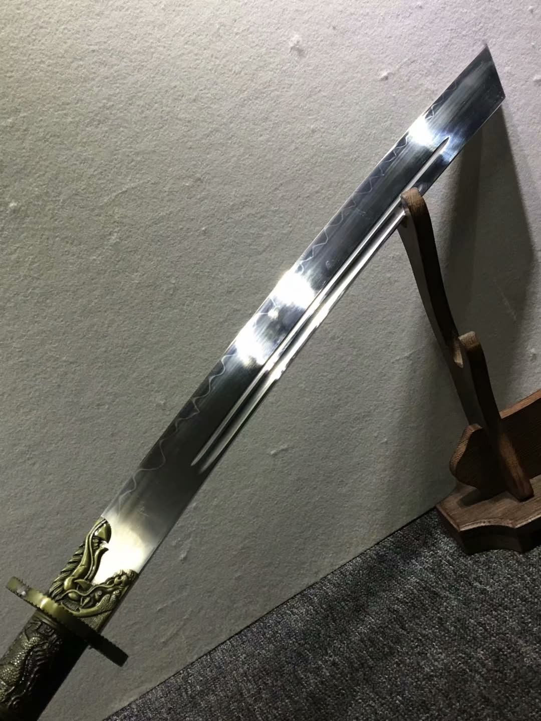 Kangxi dao,Hand forged,High carbon steel burn blade,Redwood,Alloy - Chinese sword shop