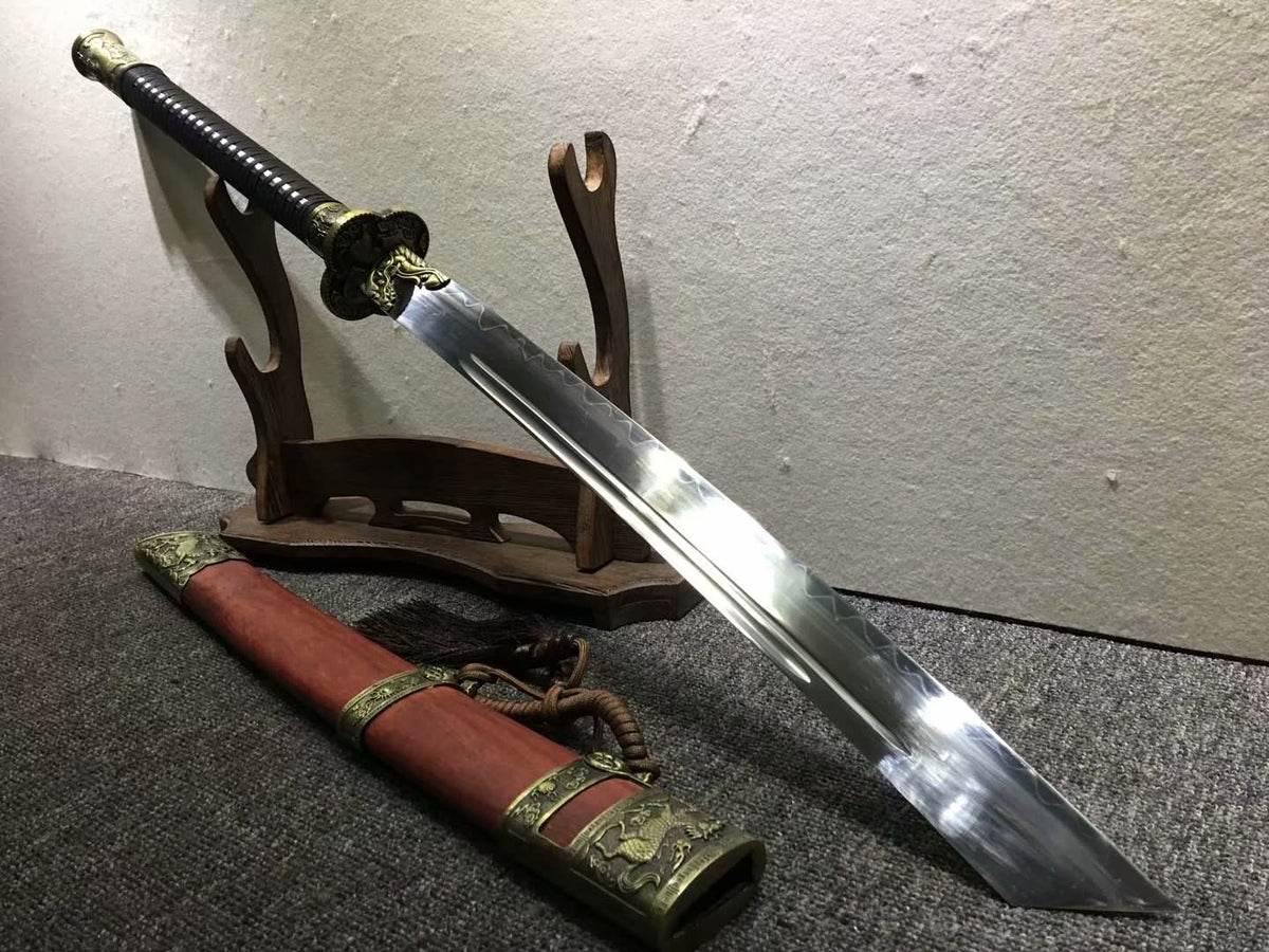 Kangxi dao,Hand forged,High carbon steel burn blade,Redwood,Alloy - Chinese sword shop