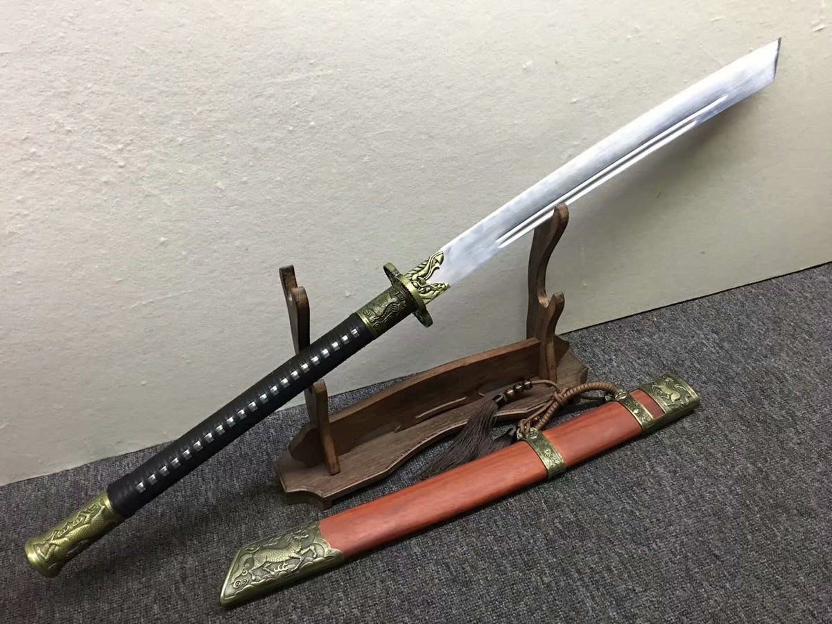 Kangxi dao,Hand forged,High carbon steel burn blade,Redwood,Alloy - Chinese sword shop
