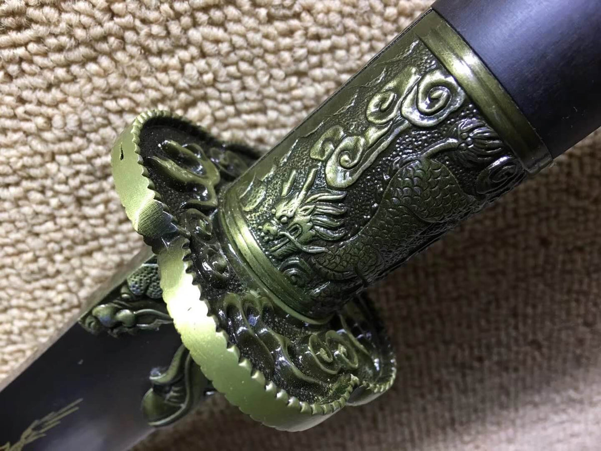 Kangxi dagger,High carbon steel,Black scabbard,Alloy,Length 27" - Chinese sword shop