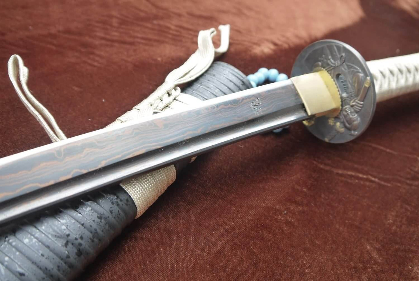 Samurai war sword Katana/Damascus steel blade/Alloy tosogu Full tang - Chinese sword shop