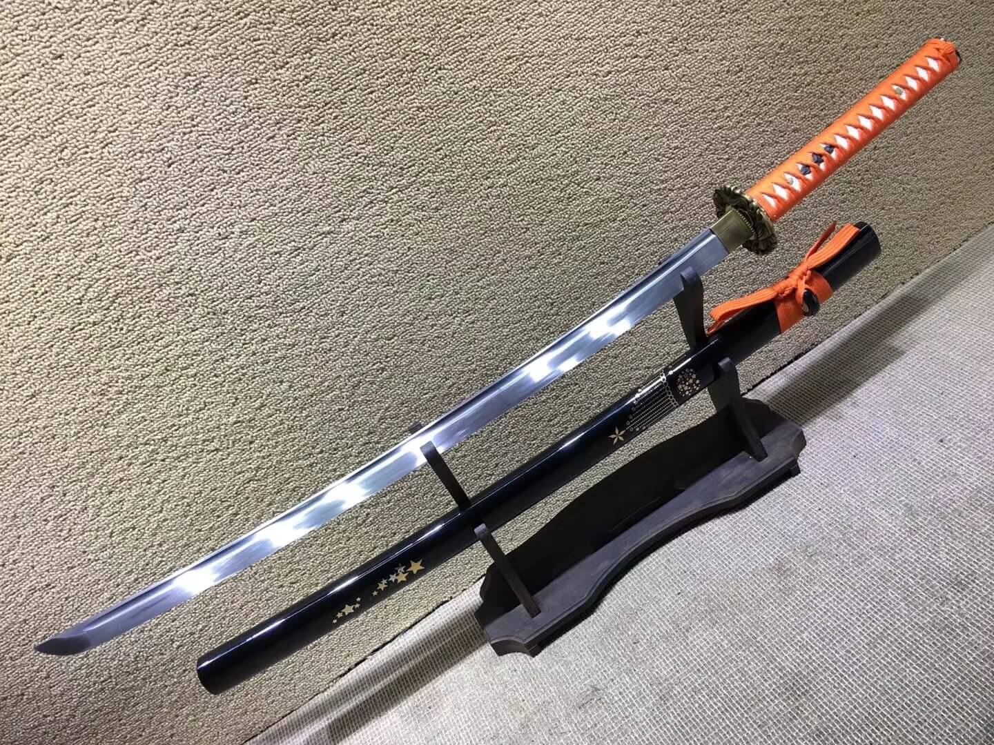 Samurai sword,High carbon steel,Black scabbard,Alloy fitteds,Length 40 inch - Chinese sword shop