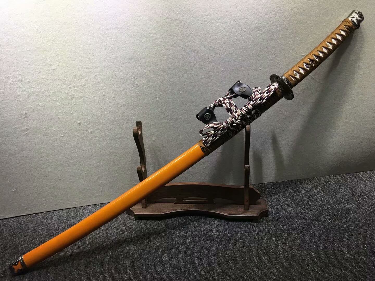 Nihontou Tachi,Nodachi,Medium carbon steel,Wood scabbard,Alloy tosogu - Chinese sword shop