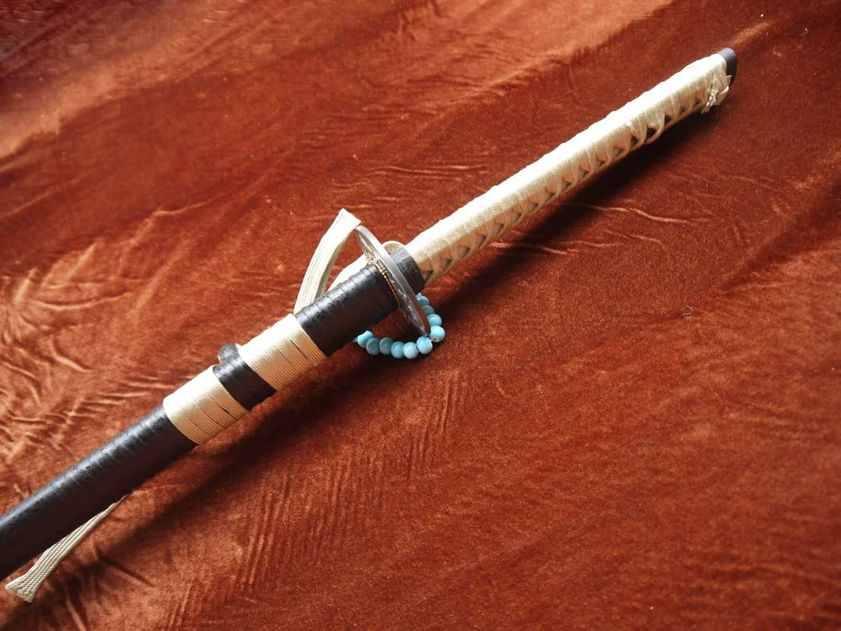 Samurai war sword Katana/Damascus steel blade/Alloy tosogu Full tang - Chinese sword shop