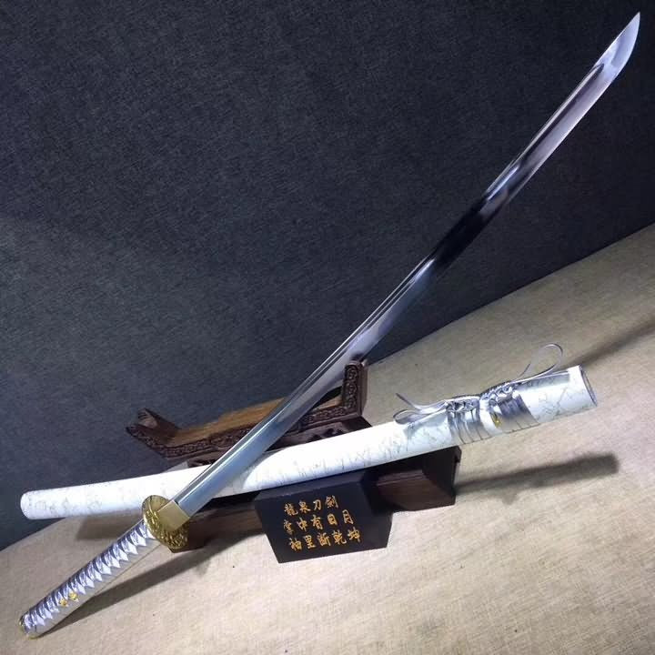 katana,High carbon steel blade,White scabbard,Alloy - Chinese sword shop