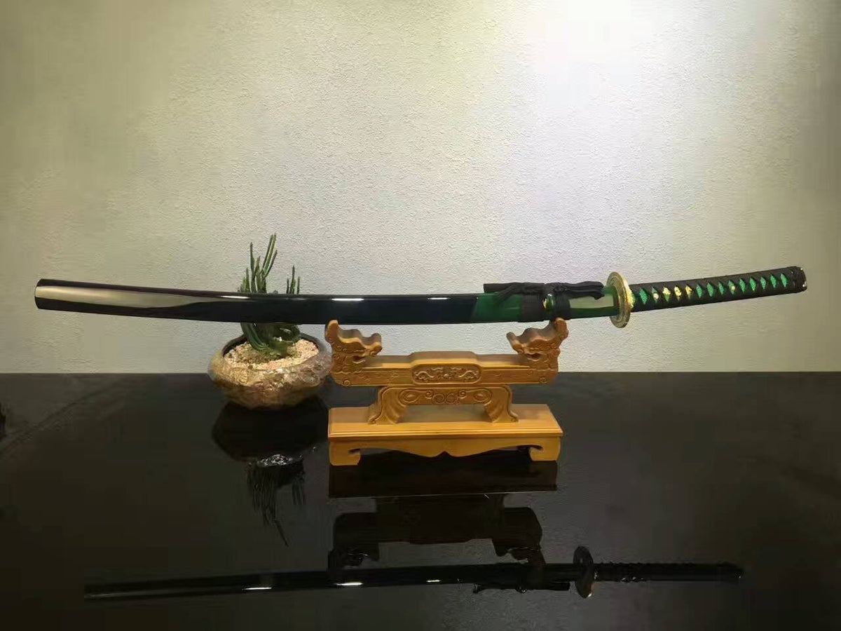 Samurai Tiger sword/High carbon steel burn blade/Wood Scabbard/Brass Tosogu - Chinese sword shop