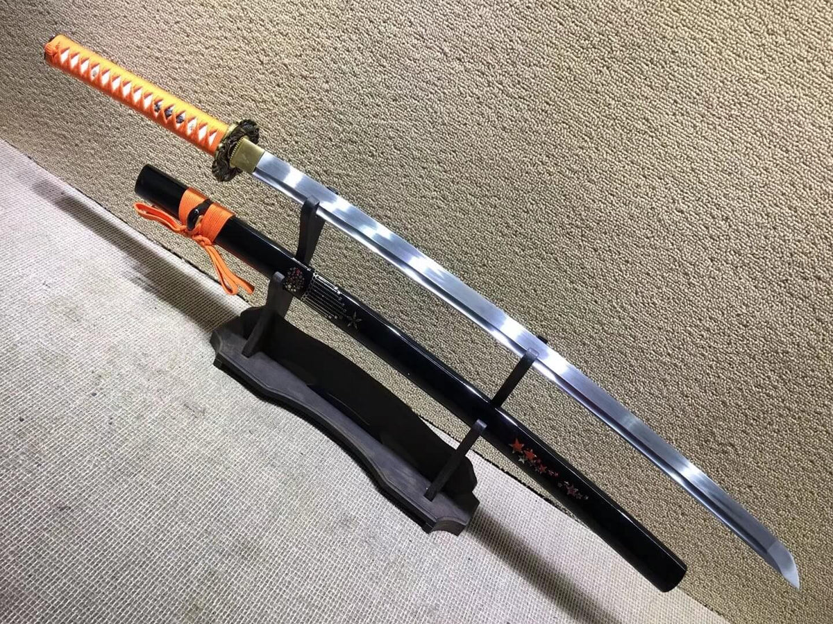 Samurai sword,High carbon steel,Black scabbard,Alloy fitteds,Length 40 inch - Chinese sword shop