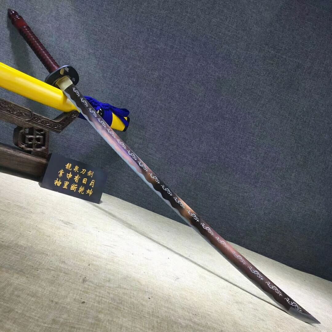 Katana,High carbon steel etch blade,Wood scabbard,Steel handle - Chinese sword shop