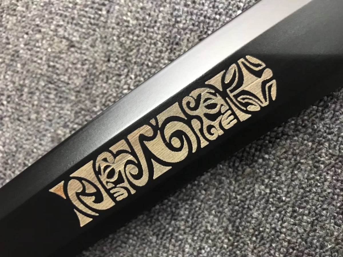 Katana,High carbon steel burn blade,Black paint scabbard - Chinese sword shop