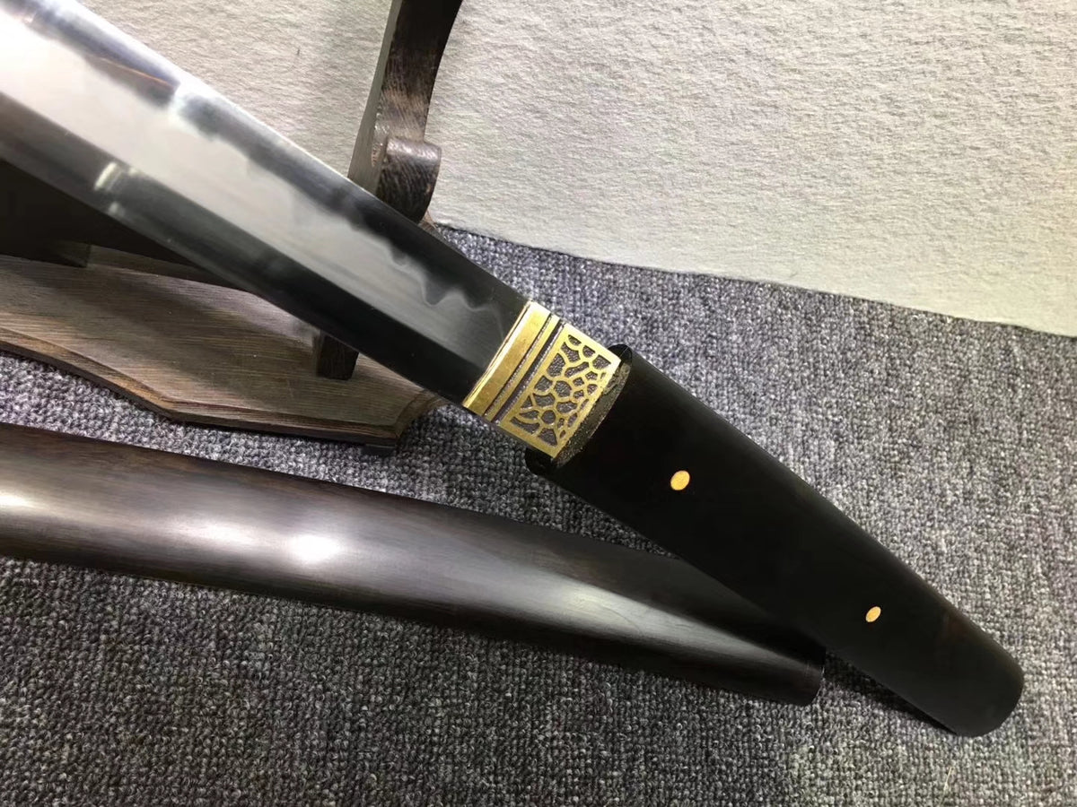 Samurai sword,Hand forged High carbon steel blade,Ebony scabbard - Chinese sword shop