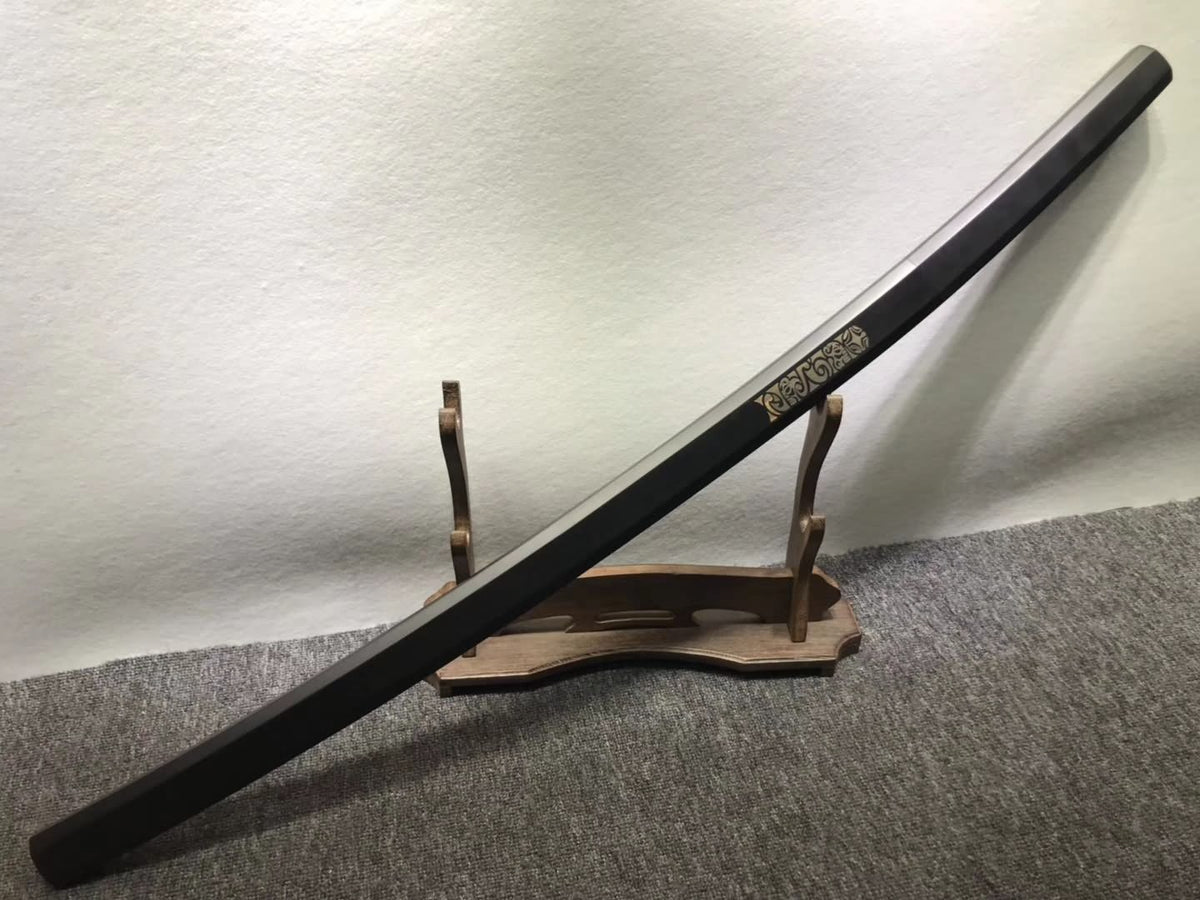 Katana,High carbon steel burn blade,Black paint scabbard - Chinese sword shop