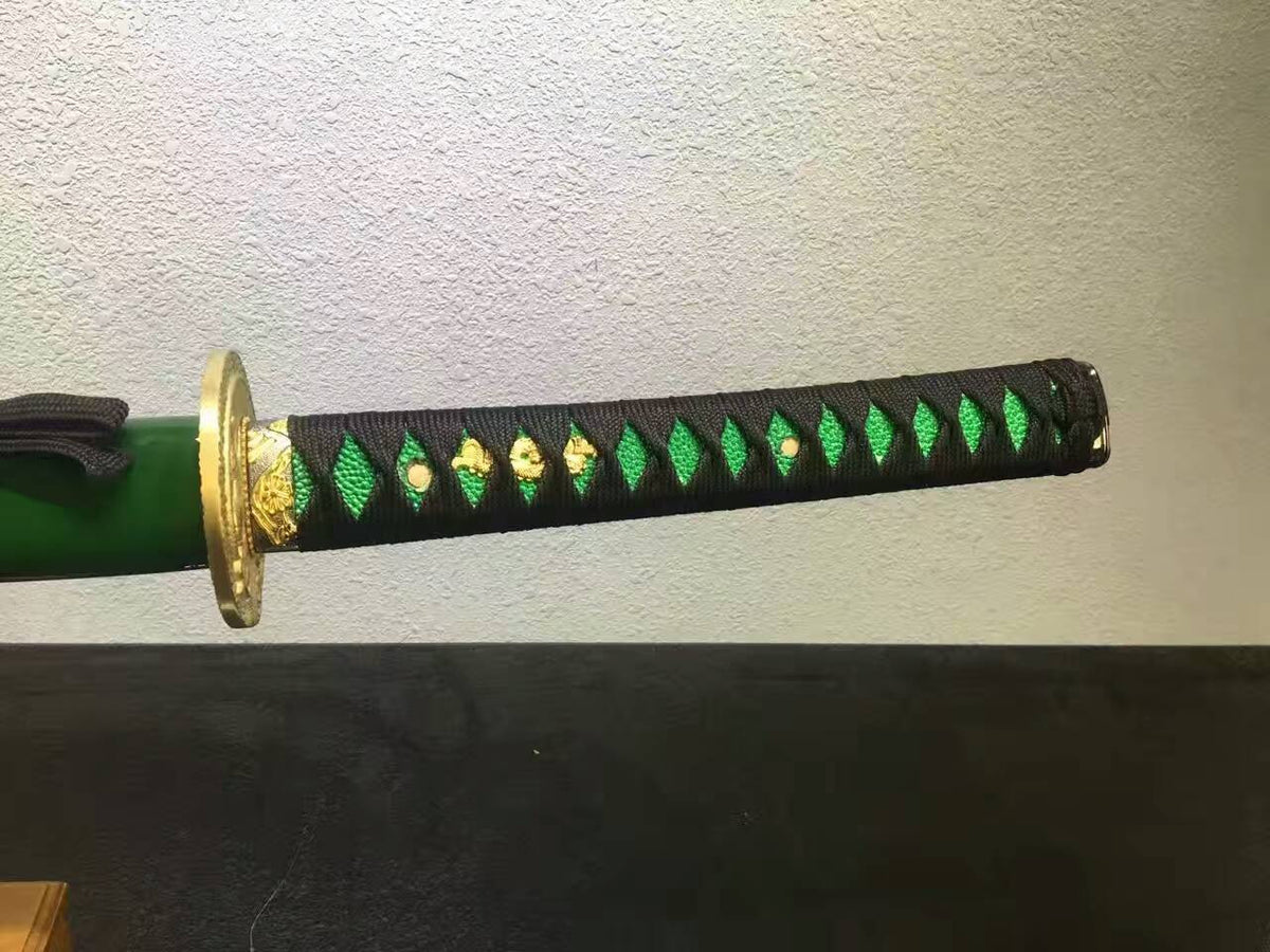 Samurai Tiger sword/High carbon steel burn blade/Wood Scabbard/Brass Tosogu - Chinese sword shop
