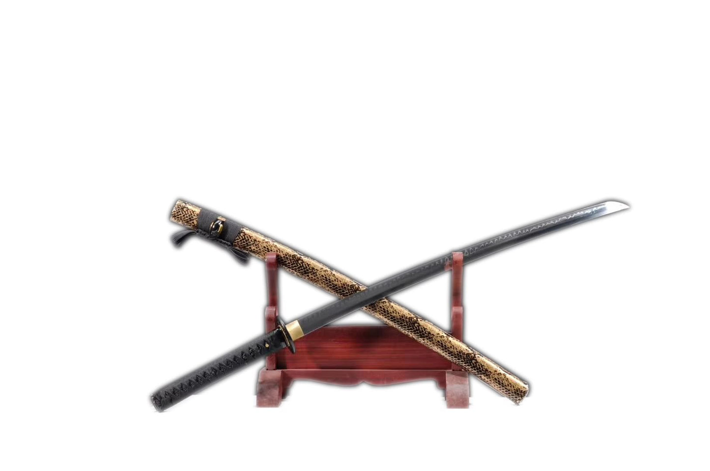 katana,High carbon steel burn blade,Snake skin texture scabbard - Chinese sword shop