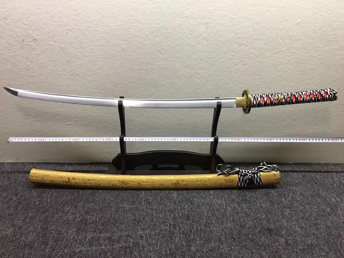 Nihontou Katana,Medium carbon steel blade,Yellow scabbard,Alloy - Chinese sword shop