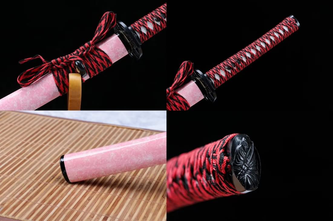 Samurai sword,Medium carbon steel blade,Pink scabbard - Chinese sword shop