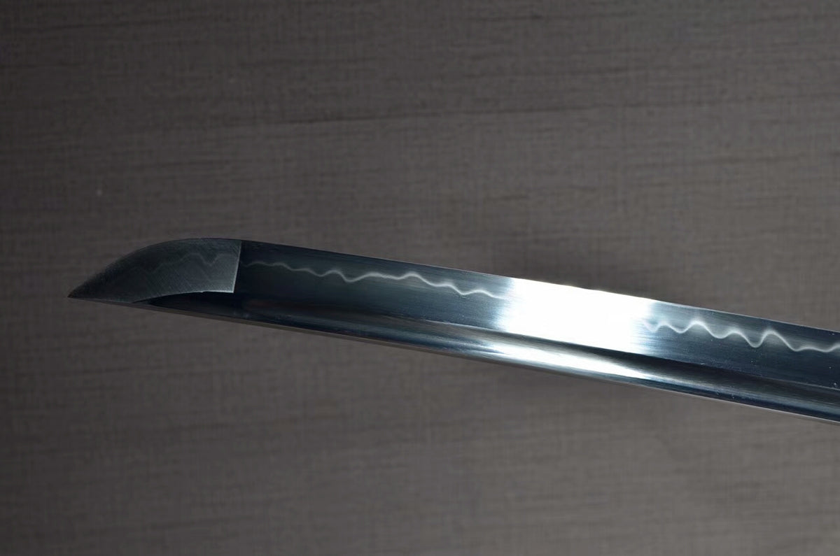 Katana(T10 high carbon steel burn blade,Black scabbard,Brass fitted)Full tang,Length 39" - Chinese sword shop