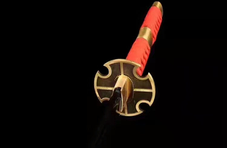 Samurai sword,High carbon steel burn blade,Red scabbard,Alloy tsuba,Full tang - Chinese sword shop