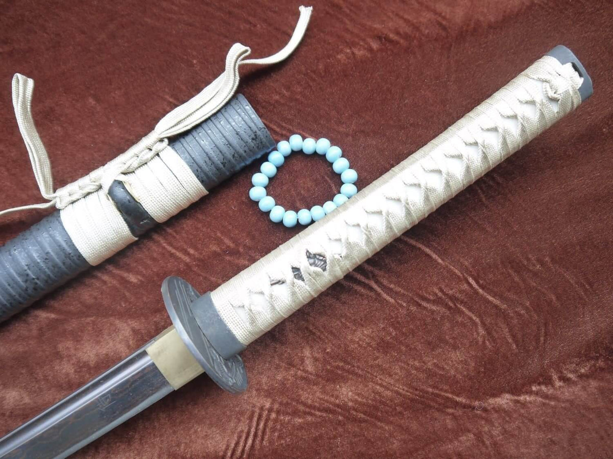 Samurai war sword Katana/Damascus steel blade/Alloy tosogu Full tang - Chinese sword shop