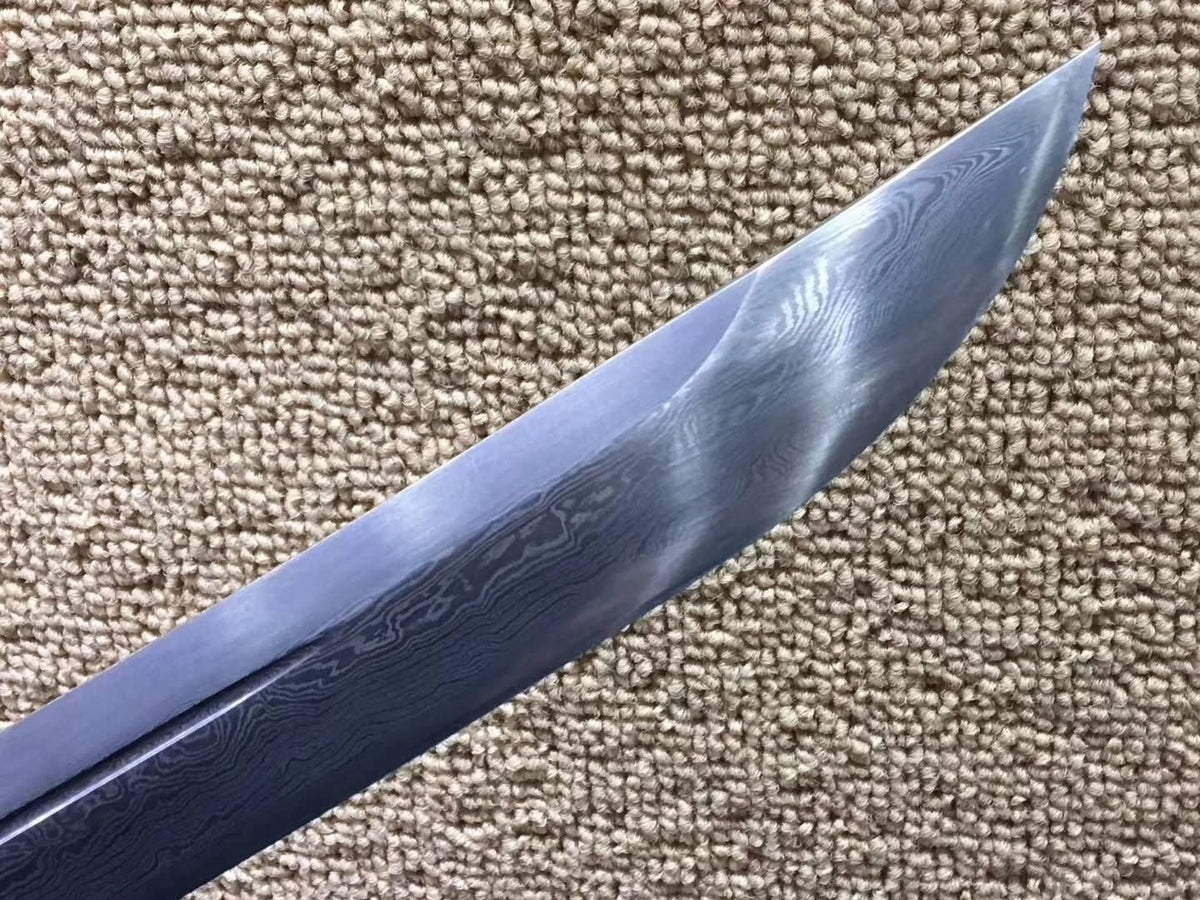 Tachi,Damascus steel,Red skin scabbard,Length 48" - Chinese sword shop