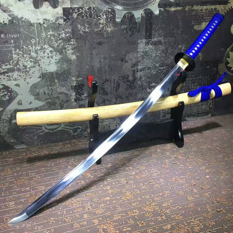 Samurai sword-High carbon steel blade-Ecru wood scabbard-Alloy fitted - Chinese sword shop