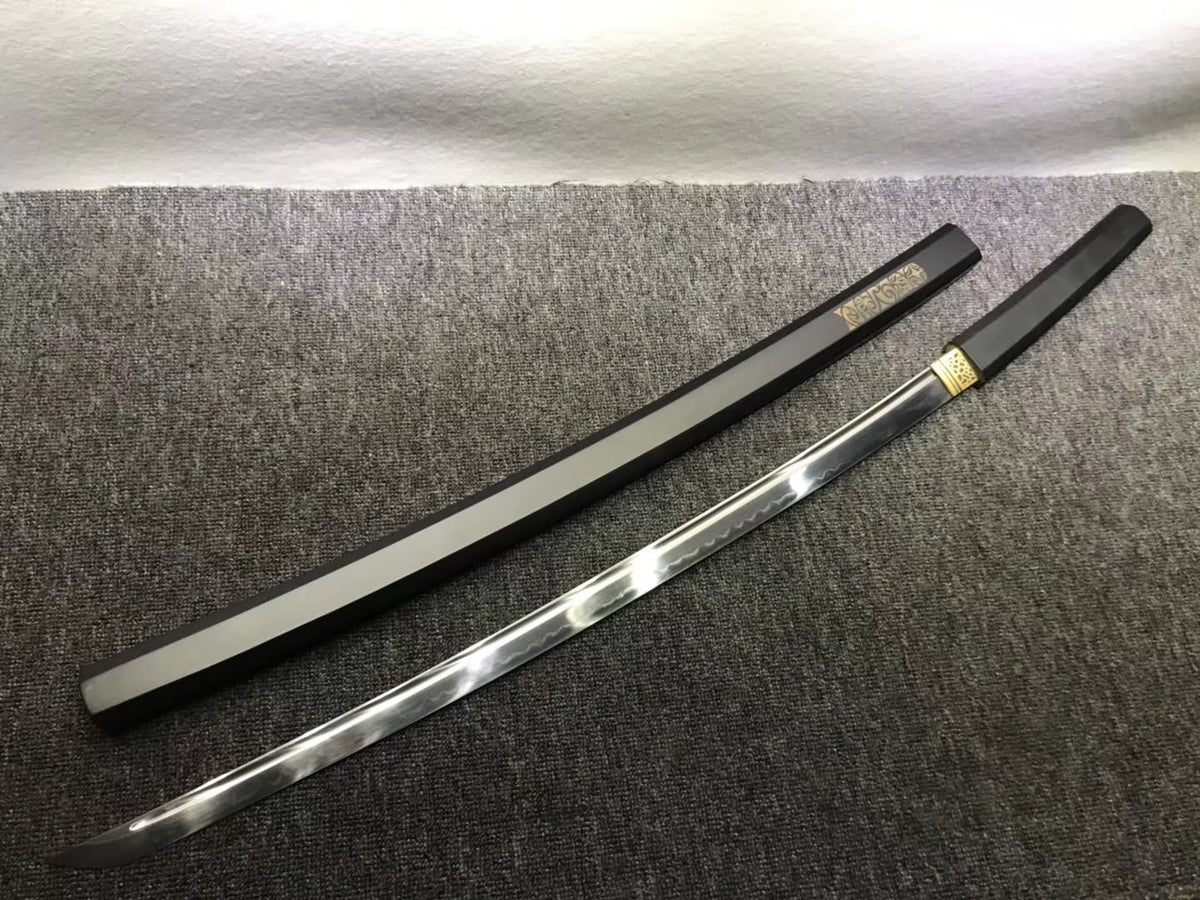 Katana,High carbon steel burn blade,Black paint scabbard - Chinese sword shop